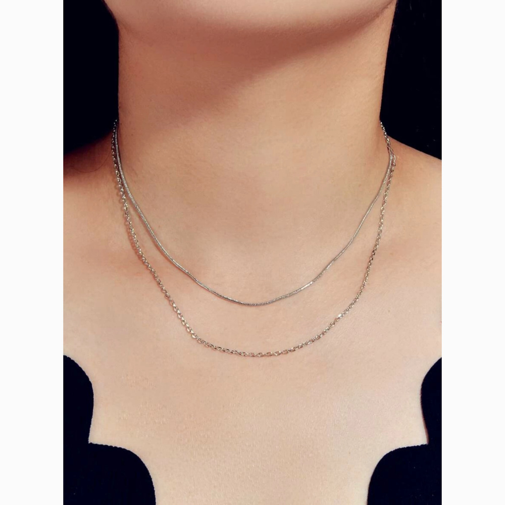 3/$30 Silver Dainty Layered Statement Necklace